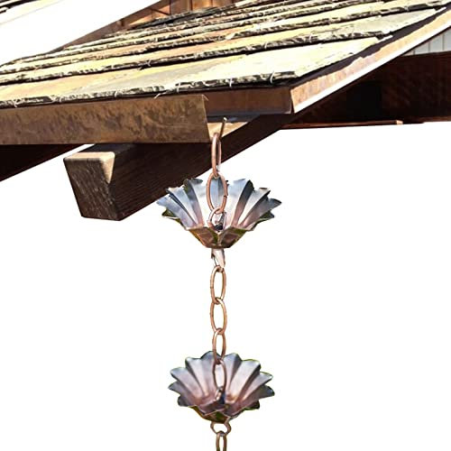 Regenkette Schneidbare Fallrohr-Regenketten, Retro-Regenfänger Im Japanischen Stil für Dachrinnen, Regenkettengewicht aus Metalleisen für Die Veranda, 150/260/300 cm (Color : Style7, Size : 100cm(3.