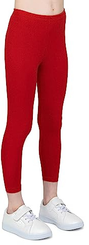 infatti Leggings de algodón para niñas, Pantalones Suaves y cómodos para niños, Entrenamiento Informal, Estilo Elegante, Ropa básica Zoe, Rojo 110 cm (5 años)