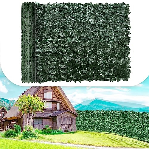 Seto Artificial Hiedra Artificial Ocultacion Jardin,Seto Artificial Extensible Seto Hiedra Artificial Exterior,Valla de Privacidad, decoración de Hojas de Planta Falsa para jardín de Valla(Size:1x5m
