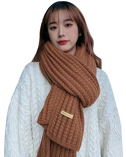 JAWSEU Damen Schal, Warm Weich Strickschal Klassischer Damen Herren Schal Warmer Winterschal Extra Weicher Länger Schals Herbst Winter Strickschal Warme Grobstrick Schal Oversize Winterschal