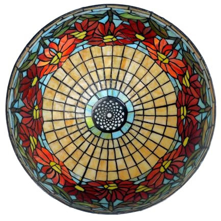 Bernstein Perlen Tulpe Glyzinie Sonnenblume Rosen Schmetterling Tiffany Glasmalerei Lampenschirm Ersatz für Tischlampe Stehlampe Decke Pendelleuchte buntes Glas Lampenschirm nur W16,Sunflower