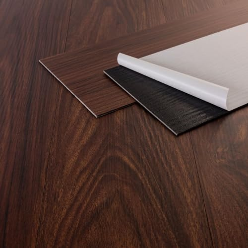 ML-Design Pavimento in PVC 91,5 x 15,3 cm Rosso-Marrone Piastrelle 2 mm 11,15 m² 80 Listoni Pavimento in Vinile Aspetto Legno di Noce Impermeabile Mattonelle Autoadesive Pavimenti Antiscivolo