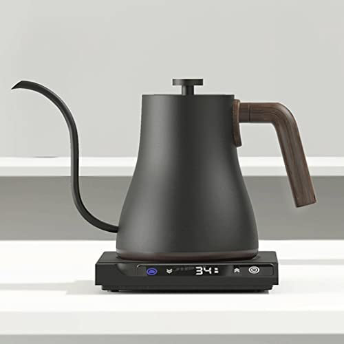 Electric Kettle Stainless SteelCoffee Electric Kettle Gooseneck Electric Tea Kettle Water Kettle Samovar Temperature Control Coffee Pot Household Teapot (Color : Black Size : One size) vision