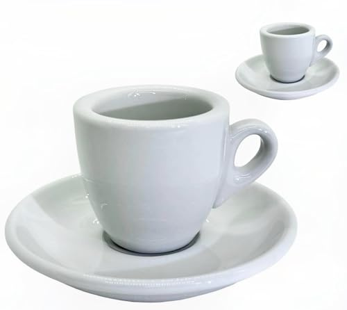 MY Obsession EspressoTassen Set, 56ml, Weiß – Extra Dickwandig, Ital Design, Porzellan, Premium Geschenkverpackung (2 Tassen Weiß)
