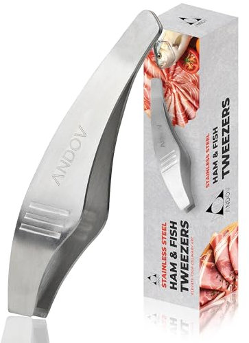 Grätenzange aus Edelstahl – Grätenpinzette Fischgrätenpinzette Küchenpinzette 13cm für Fisch, Schinken & präzises Servieren, rostfrei, spülmaschinenfest