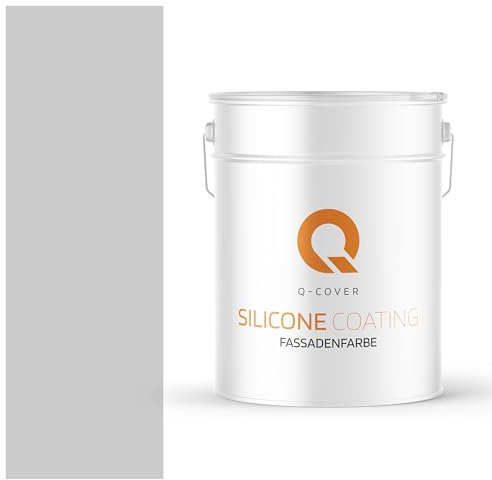 Q-COVER Fassadenfarbe 10 L Hellgrau Silikonharz Fassadenfarbe Außen Wandfarbe Wetterfest