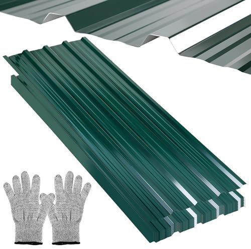 ISOISL 24 lastre per tetto in lamiera ondulata zincata, con spessore da 0,25 mm, per una superficie totale di 14 m², per capannoni d’auto, capannoni per attrezzi e coperture per tetti