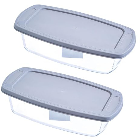 Colcolo Glass Baking Dish Food Storage Container Multifunction Butter Dish Cheesecake Yogurt Baking Pan Glass Loaf Pan for Office, with Lid
