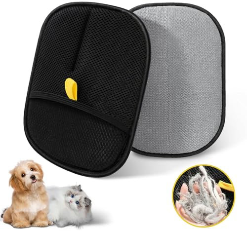 PTOSYAPE Celerypets Double Sided Grooming Glove, Pet Grooming Gloves, Static Removal Gloves For Pet Hair, Reusable Pet Grooming Gloves, For Cleaning Pet Hair