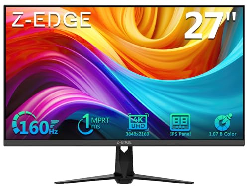 4K Monitor, 27 inch IPS Z-Edge Monitor, 3840 x 2160 UHD IPS Computer Monitor, 450cd/m², 160Hz Refresh Rate, 1ms Response Time, G274K Ultra-Thin Bezel