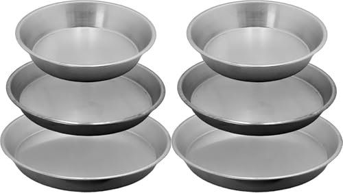 Set di 6 Stampi per Tortiera in Alluminio, 20cm, 22cm, 24cm, per Pastiera Napoletana e Pizza di Grano