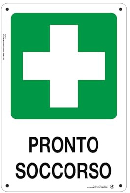 Cartello Segnaletico Pronto soccorso Alluminio Premium 20x30 cm – Made in Italy, Resistente Esterno, Stampa HD, Installazione Facile, Conforme Normative