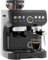 HOMCOM Machine à expresso machine à café à grains 1600W avec moulin à grains, buse vapeur, pompe italienne 15 bars, 1 ou 2 tasses, réservoir d'eau 2 L, cafetière espresso en acier inoxydable, noir
