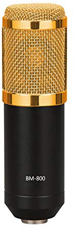 TFixol Kit microfono per computer a condensatore microfono con braccio scheda audio filtro pop frangivento per gioco podcasting live streaming musica nero e oro