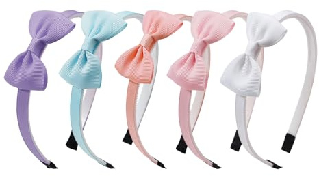 5 Pezzi Cerchietti per Capelli Bambina con Fiocco Farfalla, Cerchietto Capelli Bambina, Fascette Elastiche Morbide e Confortevoli, Accessori Capelli per Ragazze e Bambine