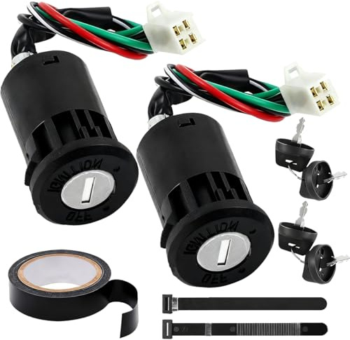 ZAMDOE Interruttore di accensione a Chiave a 4 Fili e 4 Pin per 50cc 70cc 90cc 110cc 125cc 150cc per Tao Tao per Coolster per Baja per Sunl per Apollo per Coleman per Chinese ATV Pit Bike Scooter