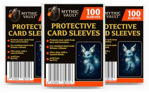 MYTHIC VAULT - 300 Protective Card Sleeves | Fits All Standard Sized Trading Cards