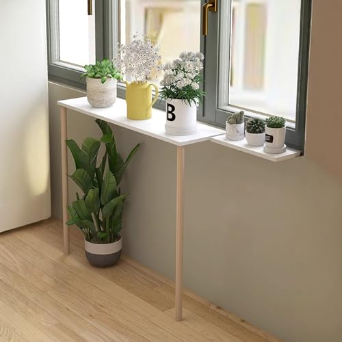 Fensterbank Verbreiterung Innen Fensterbankverlängerung aus Holz mit Verschiedenen Montagemöglichkeiten, Fensterbankverlängerung für Pflanzen, 80 cm Weiße Regale(79x25x80cm (31 1/8x9 7/8x31 1/2))