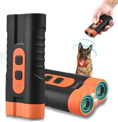 SIXNEA Anti Barking Device for Dogs, 2 in 1 USB Ultrasonic Dog Repeller, Dog Bark Deterrent Device with Hd Display and Led Flashlight, For Small, Medium & Large Dogs