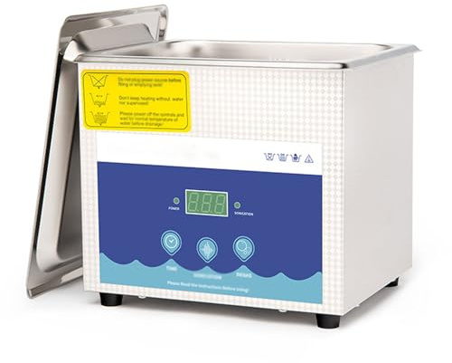 Limpiador ultrasónico de 1,5 L - Máquina Profesional para la Limpieza de Joyas y Gafas con Temporizador Digital, construcción en Acero Inoxidable para Piezas pequeñas.