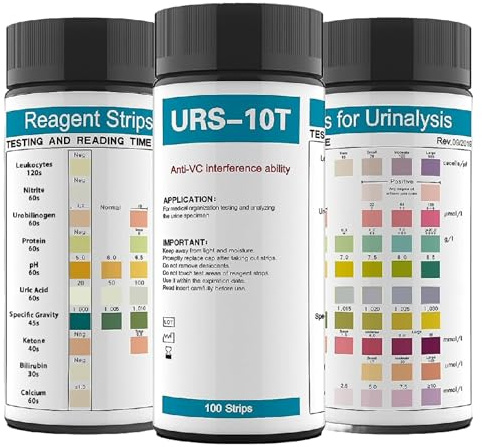 Urine Test Strips 10 Parameters 100 Count, Urinalysis Urine Test Strips Home Health Monitoring Kits for Women & Men, Reliable Results Fast, Easy Read Results