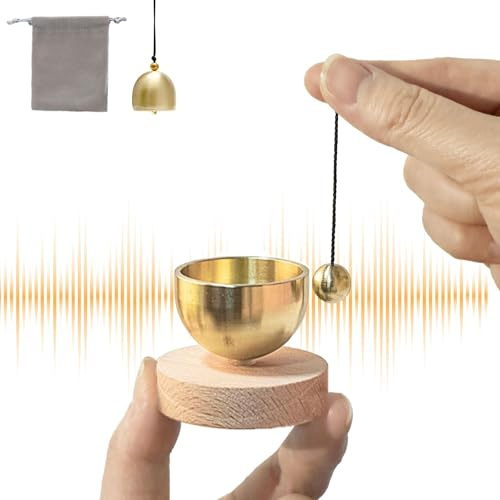 Klangschale Set, Klein Tibetische Klangschale mit Glocke, Meditationsklangschale für Yoga, Meditation und Entspannung, Achtsamkeit, Stressabbau