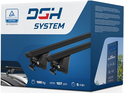 DGH System Dachträger Autogepäckträger RELINGTRÄGER kompatibel mit Skoda Fabia III Kombi 2015-2023 max 100 kg 112 cm Aluminium