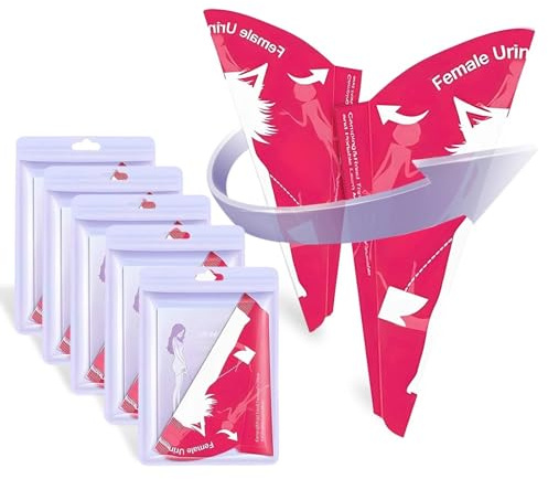 CIYIN Urinario Femenino, 30 Piezas Orinal para Mujer de Pie Portatil, Papel Urinario Femenino Desechable, Urinario Portatil Mujer Plegable, para Actividades Al Aire Libre (30, Rojo)