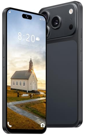 JtQtJ 4G Dual SIM Smartphone mit 6,6 Zoll InCell HD-Bildschirm, 4GB+32GB Speicher (bis 256GB erweiterbar), 5000mAh Akku, 16MP Kamera & Face ID, Type-C & OTG Funktion (Black)