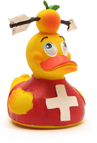 DUCKSHOP I Wilhelm Tell Badeente Schweiz I Quietscheentchen I L: 7,5 cm