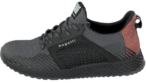 bugatti Herren Low-Top Sneaker, Männer Halbschuhe, Wechselfußbett,Sportschuhe,Freizeitschuhe,Turnschuhe,Laufschuhe,schwarz (1000),47 EU / 11.5 UK
