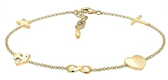 Elli Dam armband kors hjärta oändlighet ankare stjärna hänge i 925 sterling silver e silver, colore: Guld, cod. 0201521118_16