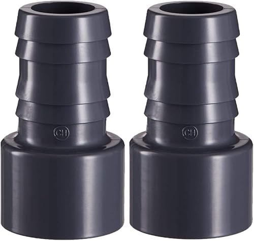 2 x well2wellness® PVC Druckschlauchtülle mit Klebeanschluss 50 x 38 mm (107032) | 2 Stück, Klebeanschluss, PVC-U Material, Für Pool- und Teichbau, Schwimmbadpumpe, Wärmepumpe