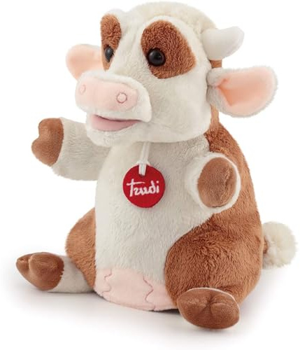 Marionetta Mucca Trudi | Burattini e Marionette peluche per teatrino Trudi. Gioco per bambini. Racconta e crea storie. Peluche decorativo. | 18x24x17cm taglia S | Puppets | modello 29837