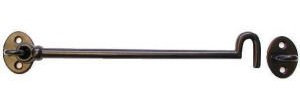 2 x traditionelle Gusshaken, schwarz, Haken und Öse, Türhalter, 200 mm
