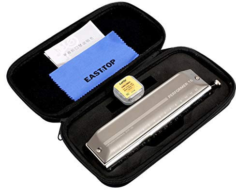 East Top 16 Hole 64 Tone Upgrade Chromatische Mundharmonika Tonart C, Professionelle Mundharmonika Für Erwachsene, Studenten und Mundharmonika-Liebhaber