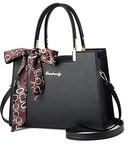 FANDARE Sac à Main Femme Sac à Bandouliere Grande Capacité Sacs Portés Épaule Sac Messager PU Cuir Sac Fourre Sacoche Multi Poches pour Voyage Travail Achats Fête Noir