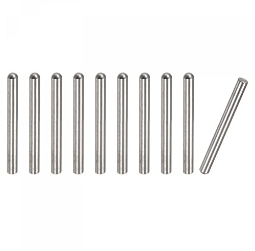 sourcing map 3 x 30 mm Dübelstifte, 10 Stück 304 Edelstahl, runder Kopf, flaches abgeschrägtes Ende, Dübelstift, Etagenbettstifte, Regalheringe, Stützregale, Befestigungselemente