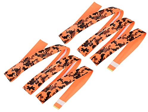 PATIKIL 2 Lot Raquette SurGrip Camouflage Motif Orange | avec Amortissement Crêtes, PU Grip Ruban Anti Dérapant Absorberant, pour tennis Badminton Pêche Tige