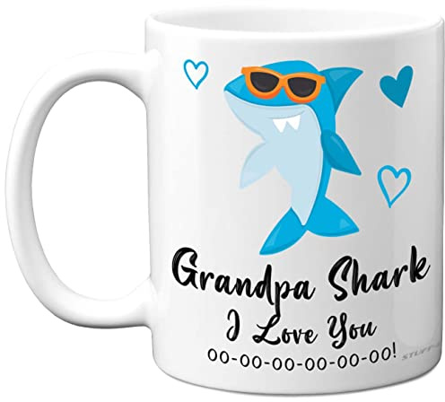 Stuff4 Grandpa Birthday Mug, Grandpa Shark | Birthday Gift from Granddaughter Grandson, Happy from Toddler Grandchild