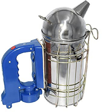 Bienen-Smoker, Edelstahl, elektrischer Bienenstock-Räucher mit Hitzeschild und Befestigungshaken, Imkerwerkzeug-Ausrüstung (nicht im Lieferumfang enthalten)