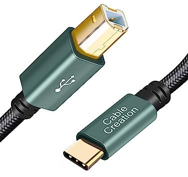 CableCreation USB B auf USB C Druckerkabel 6.6 FT/2M, USB 2.0 B zu USB C Druckerkabel für MacBook Pro/Air, USB C MIDI Kabel für Yamaha Casio Digital Piano MIDI Controller DJ Controller, grün