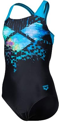 ARENA Costume da Bambina Feel Multi Pixels Swim PRO Back, con Fodera Frontale