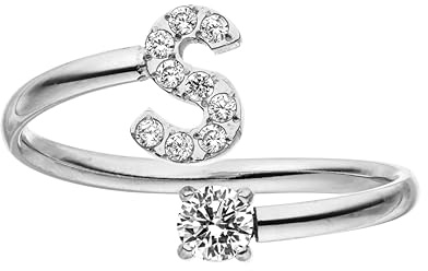 Purelei Buchstaben Ring – Damenring aus langlebigem Edelstahl – Wasserfeste Ringe – Verstellbare Ringe von Größe 50 bis 60 – Modeschmuck für deinen individuellen Look