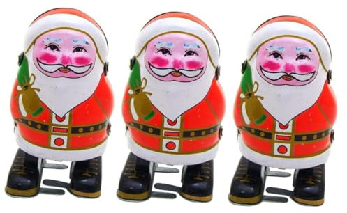 ibasenice Weihnachtsschmuck 3 Stück Weihnachts-Desktop-Dekoration Weihnachts-Sammelfiguren Weihnachts-Aufziehspielzeug Sammlerstück Weihnachtsmann-Figuren Feiertags-Tischdekoration