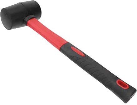 Uonlytech 12oz Anti-Slip Installation Rubber Hammer for Flooring Crafts Jewelry Double-Faced Design Reduces Bounce-Back Ergonomic Grip Non-marring Rubber Head