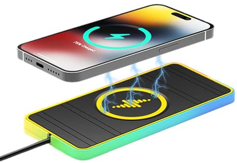 Car Wireless Charger - Portable Car Charging Pad, Wireless Car Charger Pad | Non Destructive Wireless Cell Phone Charger with Breathing Light Rgb, Multifunctional Non Slip Car Charger Pads for Phones