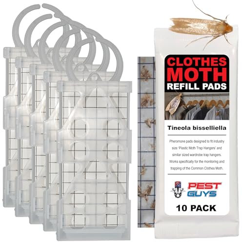 PG Premium Moth Killer 10 Refill Pads & 5 Reusable Hangers Pheromone Moth traps Moth Sticky Pads Moth Repellent For Wardrobe Moth Strips Clothes Moth Treatment