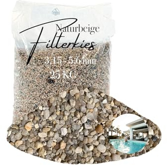 Aquagran 25 kg Filtersand Filterkies 3,15-5,6 mm Quarzsand Beiger Poolsand für Sandfilteranlage