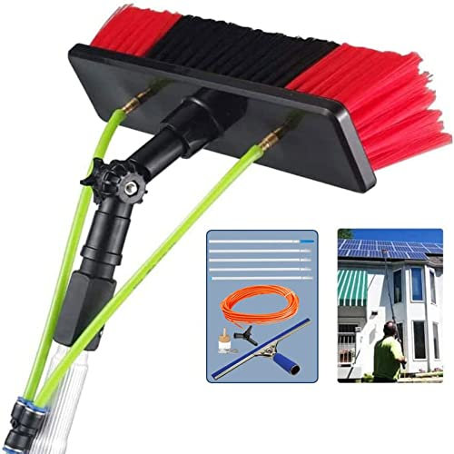 XBDLYQBD 5-9m Wasserführende Teleskopstange, Teleskopstangen-Waschbürste, Fensterreiniger mit Teleskopstiel, Solar-Photovoltaik-Panel-Reinigungsbürste